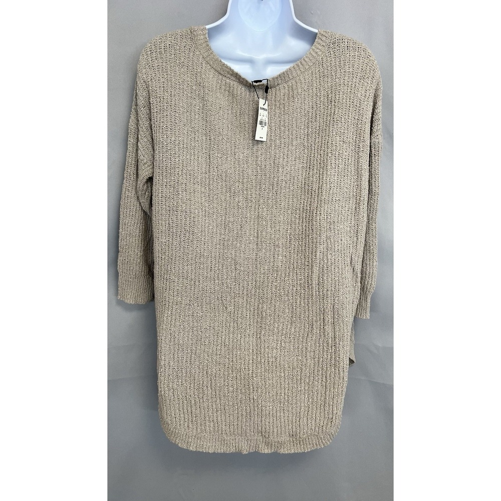 Express Beige Knit circle Hem Sweater Size Small NWT Women's - Picture 4 of 12